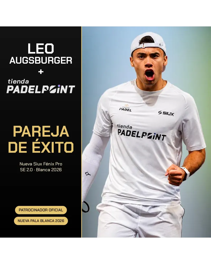 Leo Augsburger and Tienda Padelpoint: the new Siux Fénix Pro SE 2.0 White and his whole arsenal