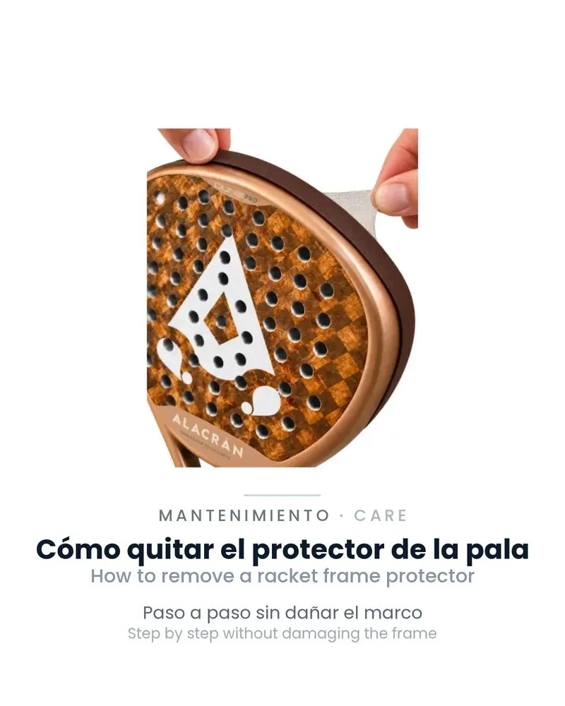 ¿Cómo quitar el protector de una pala de pádel sin dañar el marco?