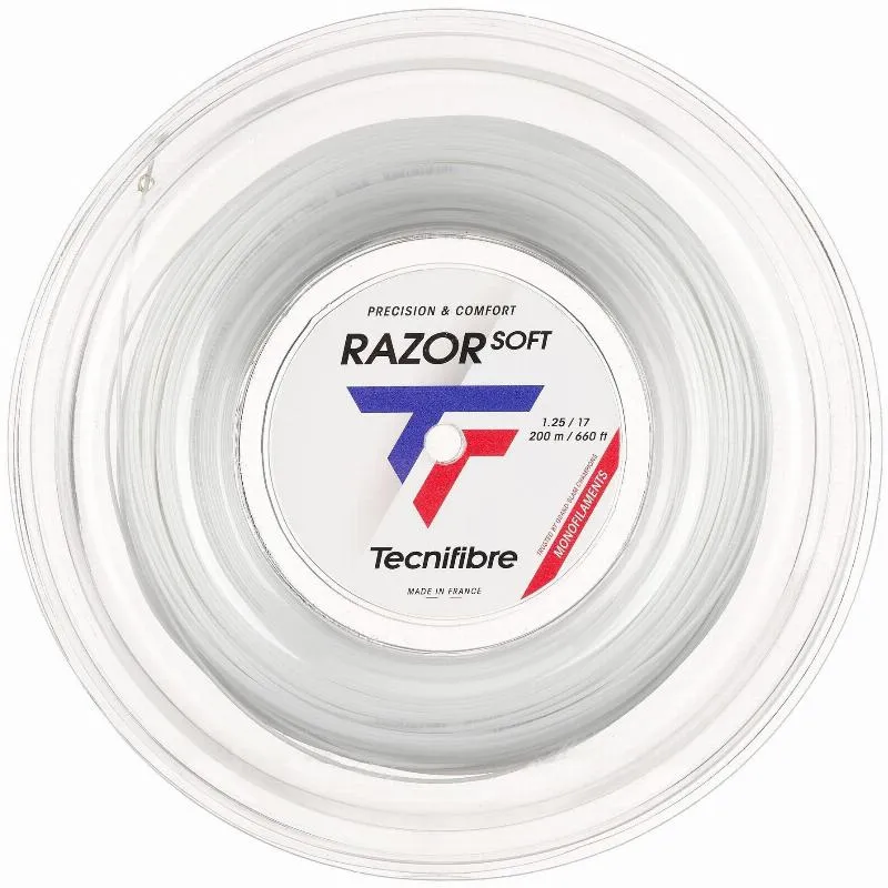Carreto Cordaje 200m Tecnifibre Razor Soft 1,25mm Branco