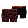Boxers Cabeça Impressa Laranja Preto 2 Unidades