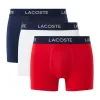 Cuecas Lacoste Pique Azul Marinho Branco Vermelho 3 Unidades