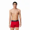 Cuecas Lacoste Pique Azul Marinho Branco Vermelho 3 Unidades