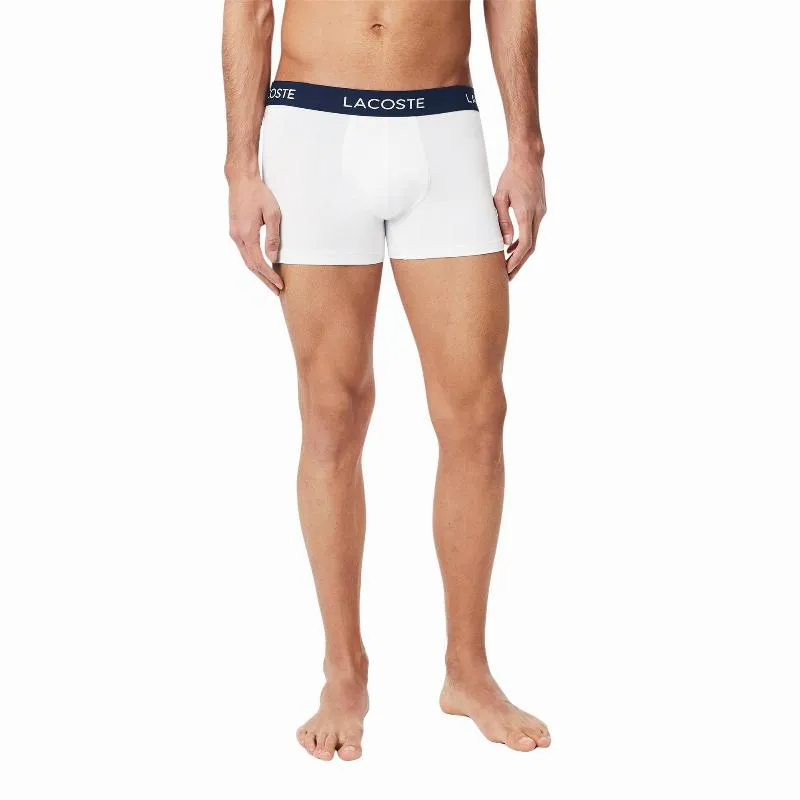 Cuecas Lacoste Pique Azul Marinho Branco Vermelho 3 Unidades