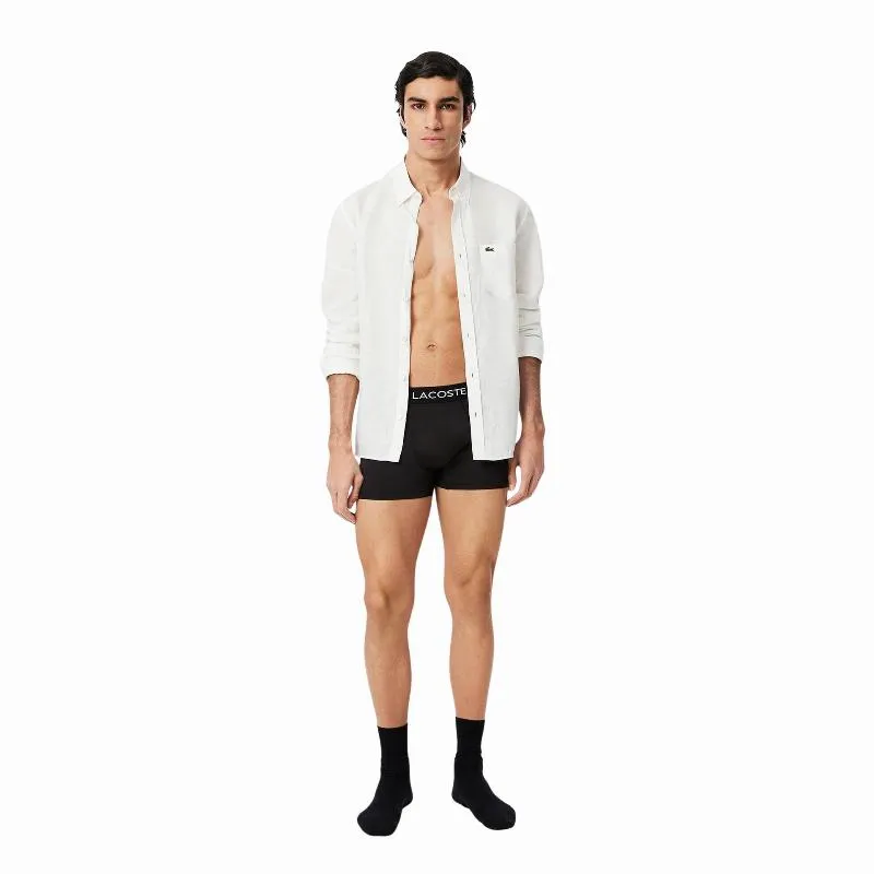 Boxers Lacoste Piqué Preto 3 Unidades