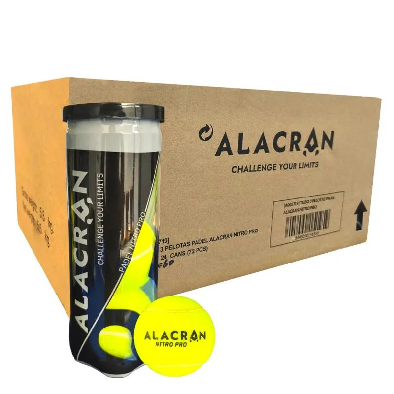 Cajon 72 Pelotas - 24 Botes de 3 uds - Alacran Nitro Pro