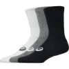 Asics Crew Socken Weiß, Schwarz, Grau, 3 Paare
