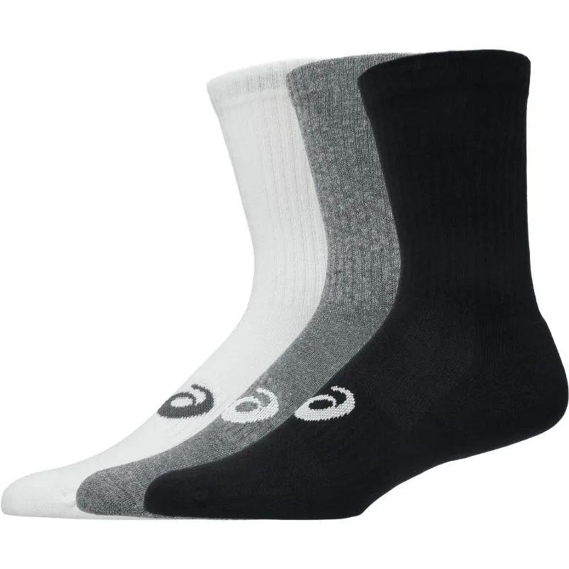 Asics Crew Socken Weiß, Schwarz, Grau, 3 Paare