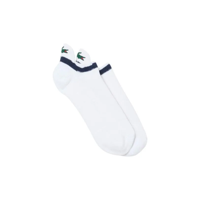 Calcetines Lacoste Tech Corte Bajo Blanco Azul Marino 1 Par
