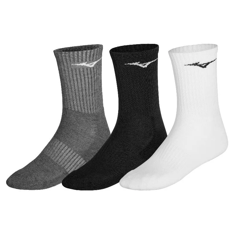 Calcetines Mizuno Training Gris Negro Blanco 3 Pares