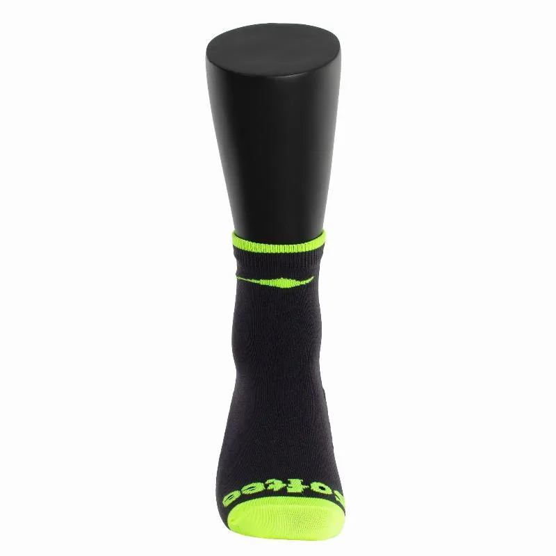 Calcetines Softee Media Caña Negro Amarillo Fluor 1 Par