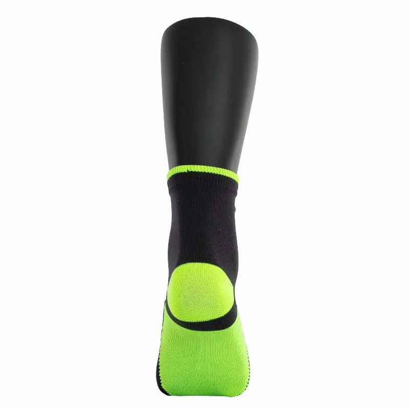Calcetines Softee Media Caña Negro Amarillo Fluor 1 Par