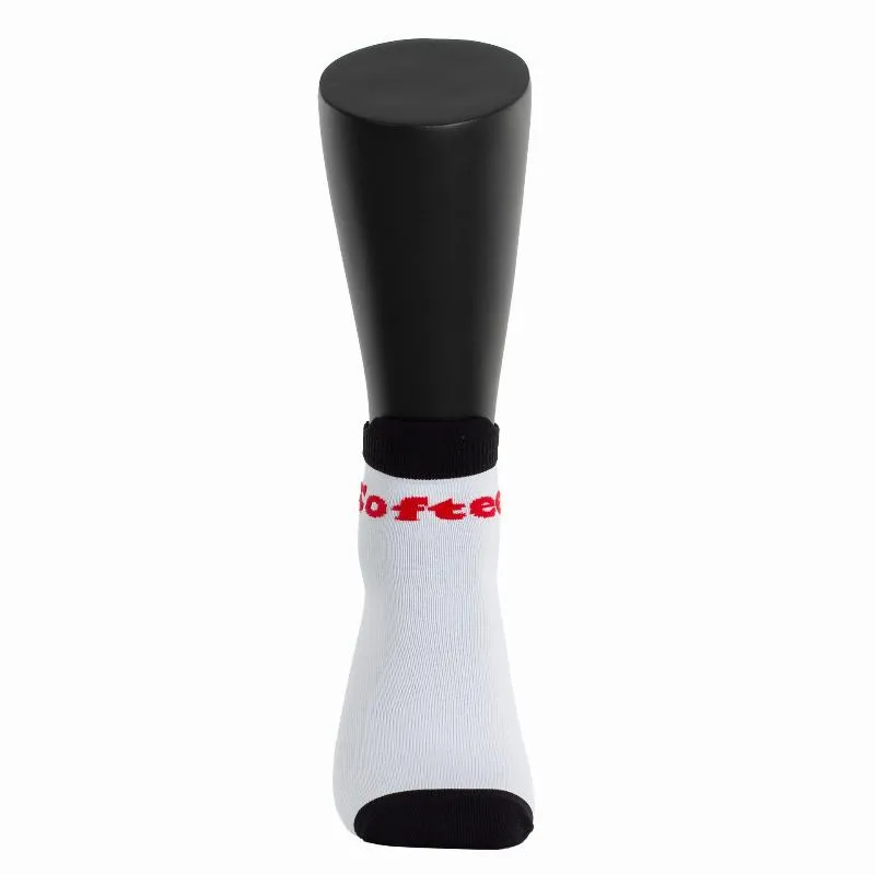 Softee Ankle Socks White Black 1 Pair