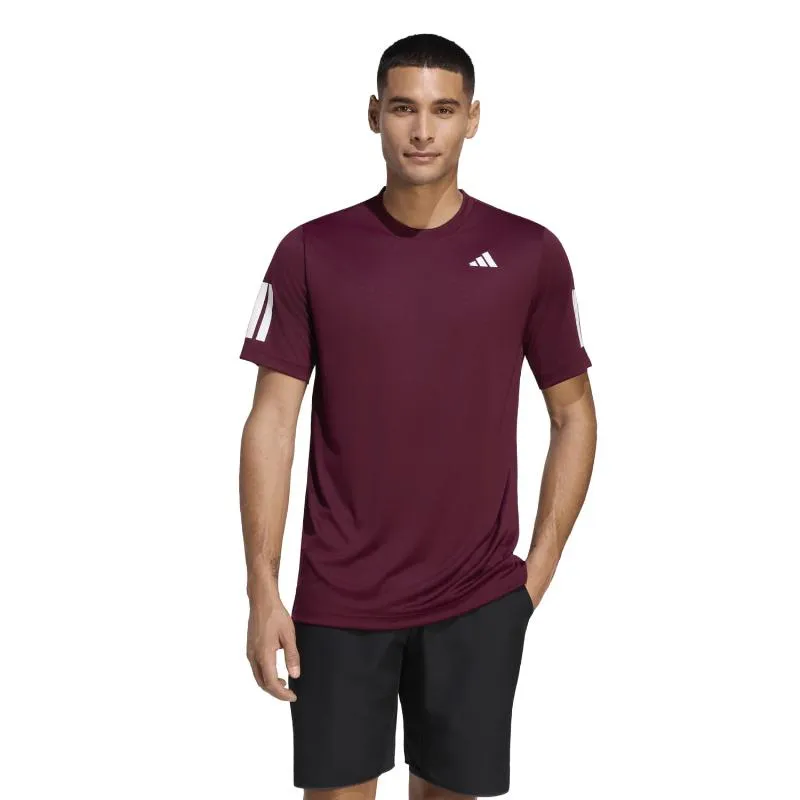 Camiseta Adidas Club 3 Stripes Marron