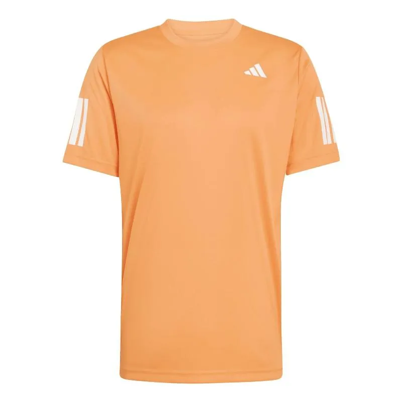 Camiseta Laranja Adidas Club 3 Stripes