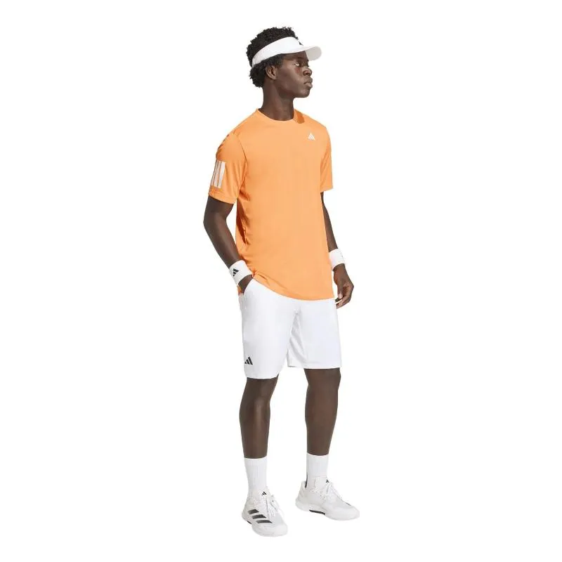 Camiseta Laranja Adidas Club 3 Stripes