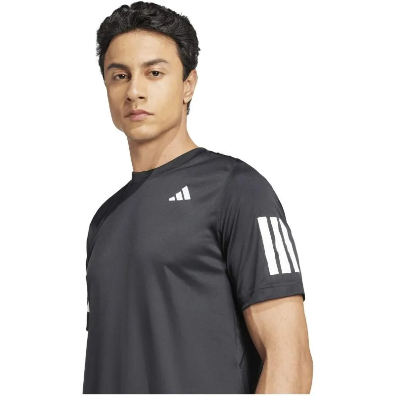 Camiseta Preta Branca do Adidas Club 3 Stripes
