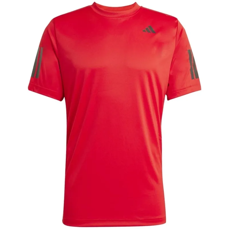 Camiseta Adidas Club 3 Stripes Vermelho Preto