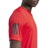 Camiseta Adidas Club 3 Stripes Vermelho Preto