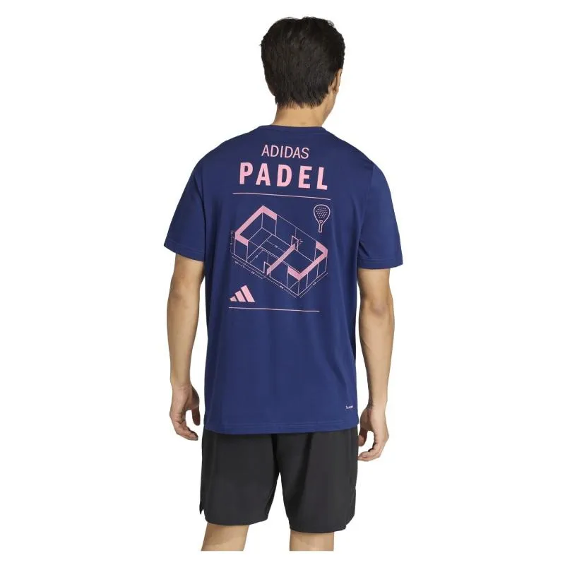 Camiseta Azul Gráfica Padel da Adidas