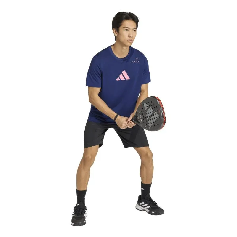 Camiseta Azul Gráfica Padel da Adidas