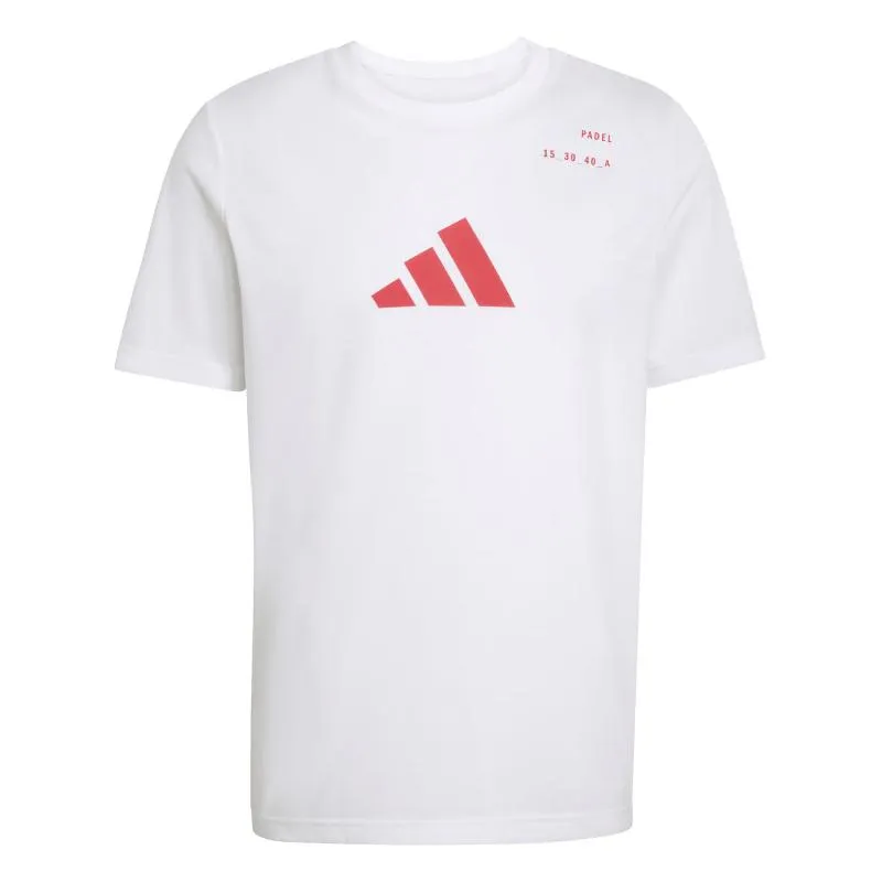 Camiseta branca com estampado Padel da Adidas