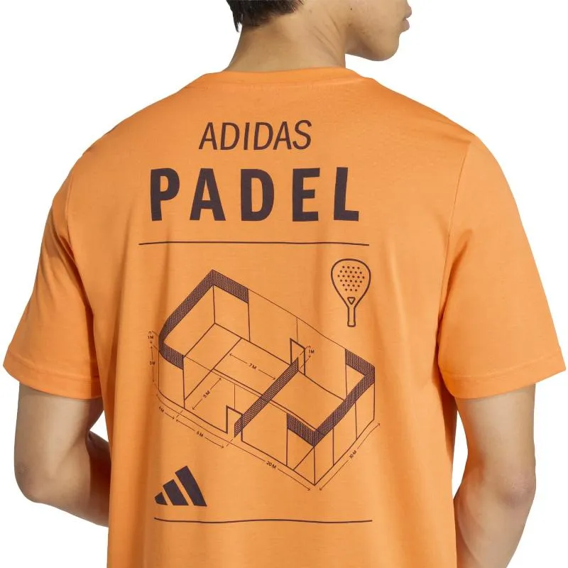 Camiseta Laranja Gráfica Padel da Adidas