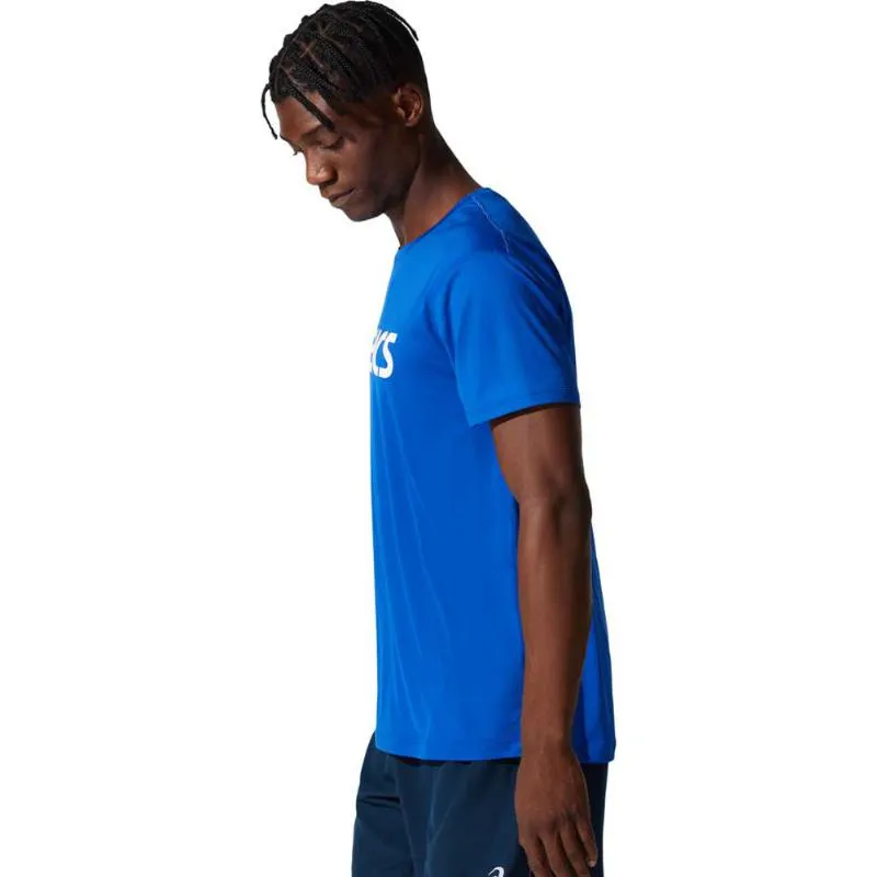 T-shirt Asics Core Logo Grande Azul Blanco