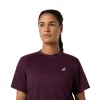 Asics Court SS Top Dark Maroon Damen-T-Shirt