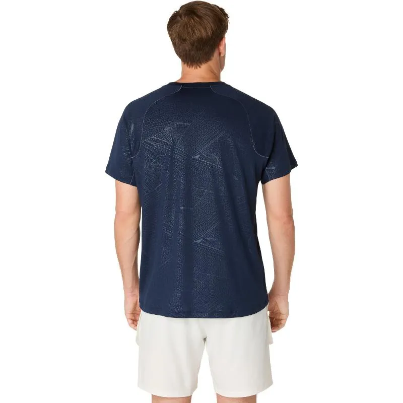 Camiseta Asics Game All Over Print SS Top Azul Medianoche