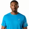 Camiseta Asics Icon SS Blu Branco Creme