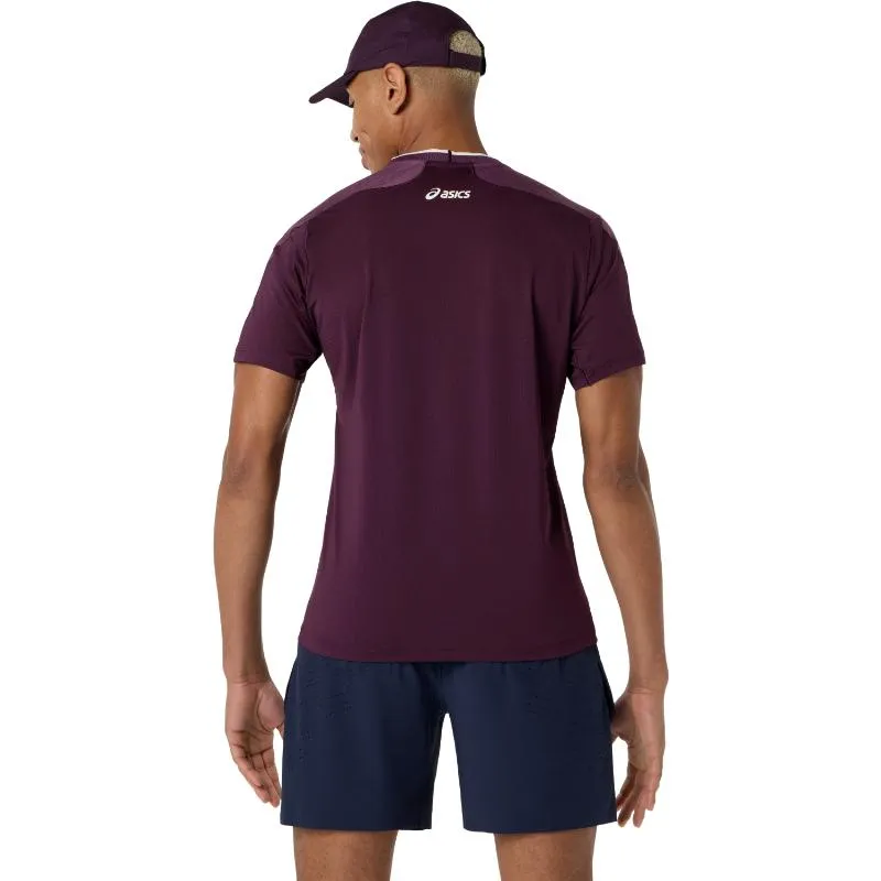 Asics Match Jacquard SS Top Dark Garnet T-Shirt
