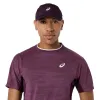 Asics Match Jacquard SS Top Dark Garnet T-Shirt