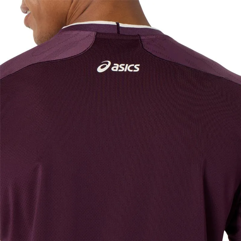 Asics Match Jacquard SS Top Dark Garnet T-Shirt