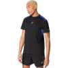 Camiseta Asics Padel Court SS Top Preto Azul Cobalto