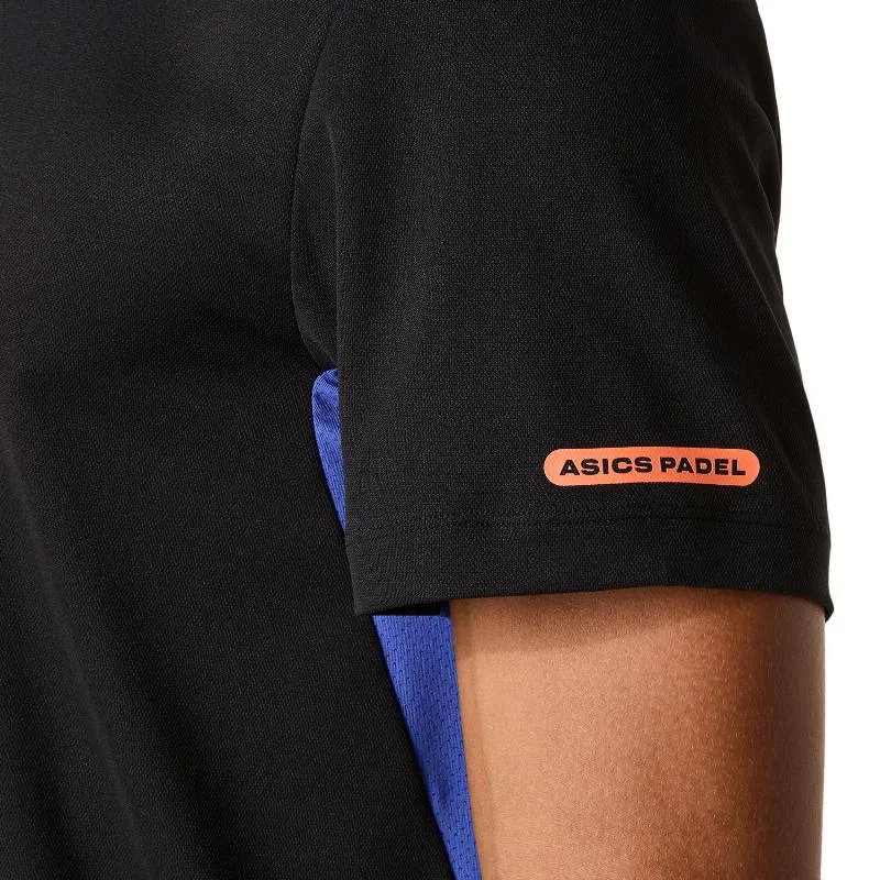 Camiseta Asics Padel Court SS Top Preto Azul Cobalto