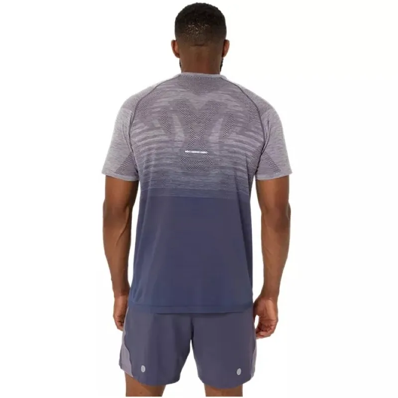Camiseta Asics Seamless SS Top Lavanda Cinza Azul Índigo