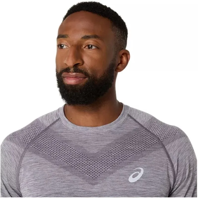 Camiseta Asics Seamless SS Top Lavanda Cinza Azul Índigo