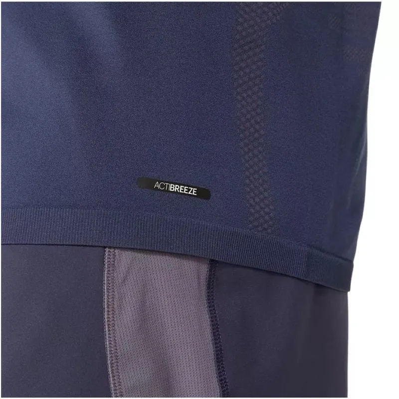 Camiseta Asics Seamless SS Top Lavanda Cinza Azul Índigo