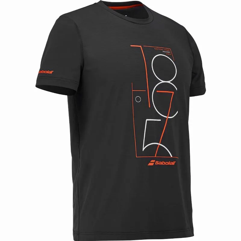 Camiseta Babolat Exercício Gráfico Negro