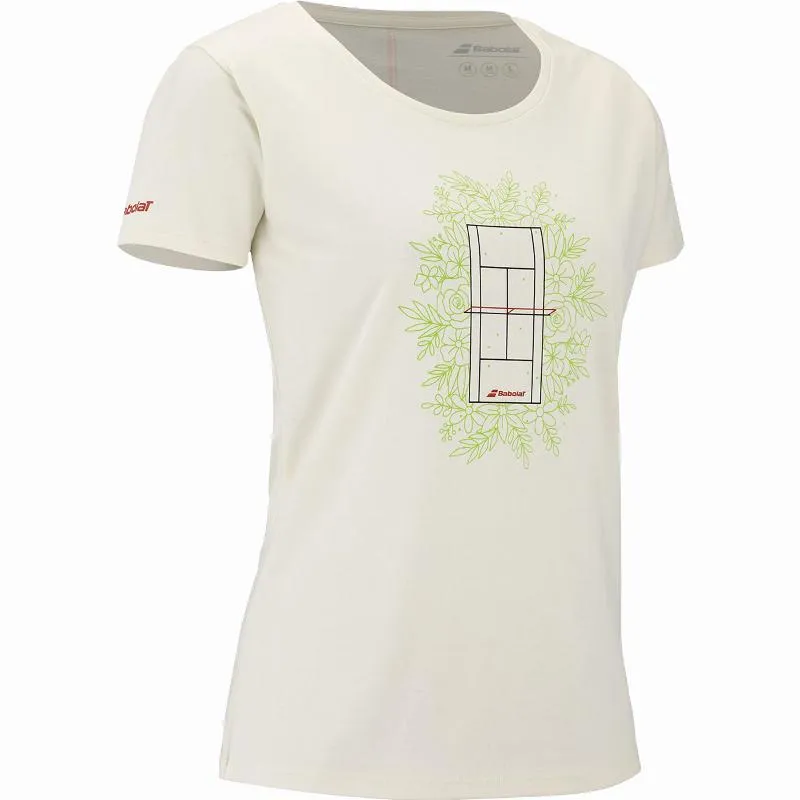 Camiseta Babolat Exercise Message Crema Mujer