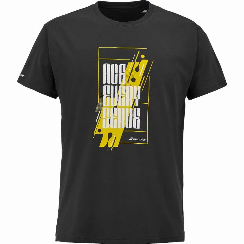 Mensagem do Exercício Camiseta Babolat Negro