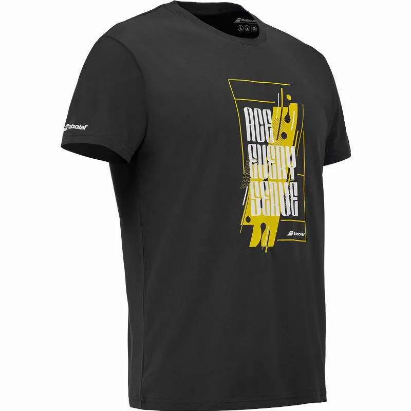 Mensagem do Exercício Camiseta Babolat Negro