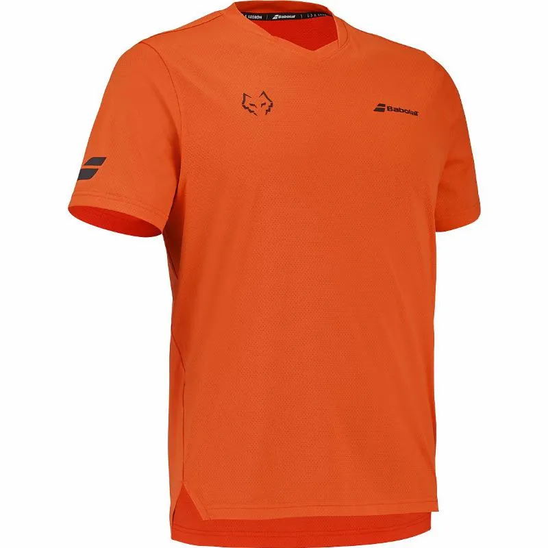 Babolat Juan Lebron camiseta laranja de gola redonda