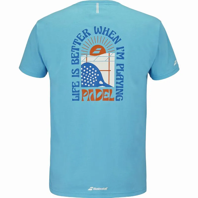Camiseta Babolat Perf Algodão Azul