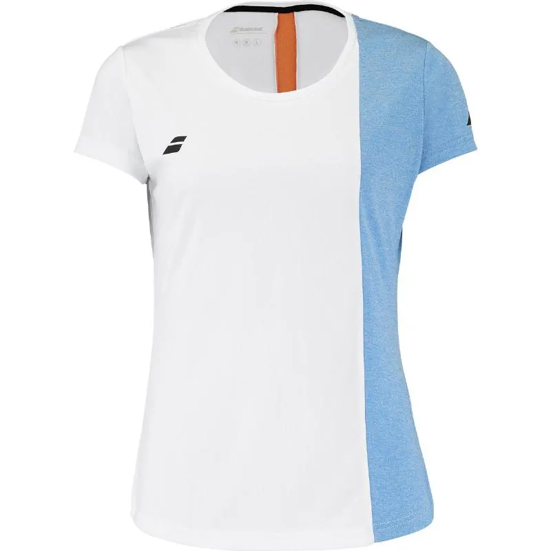 Camiseta Babolat Toca Capsleeve Branco Azul Mujer
