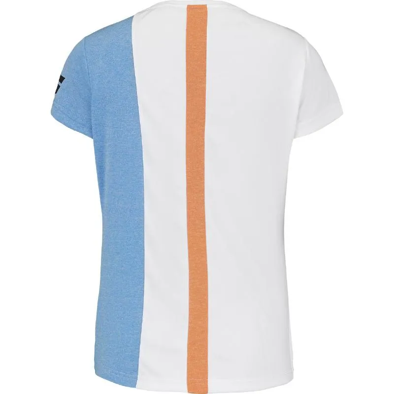 Camiseta Babolat Toca Capsleeve Branco Azul Mujer