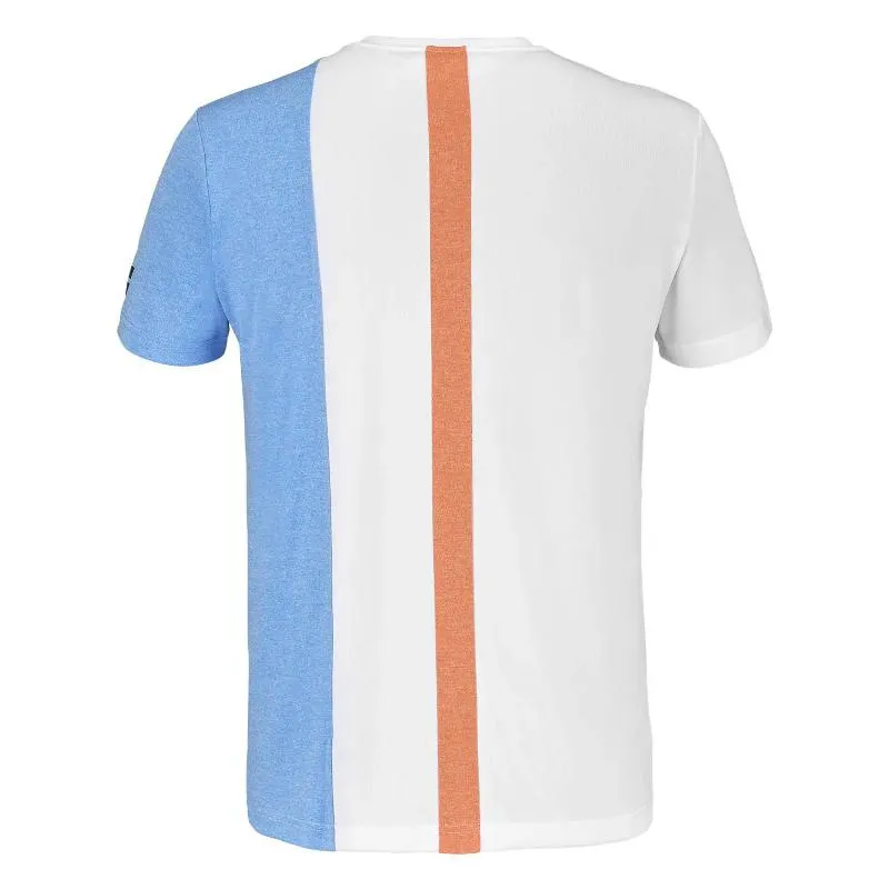 Camiseta Babolat Play Crew Neck Blanco Azul Junior