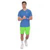 Camiseta Bidi Badu Tripulacão Avesso Azul Verde Neon