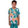 Camiseta Júnior Bidi Badu Melbourne V-Neck Petroleo Laranja