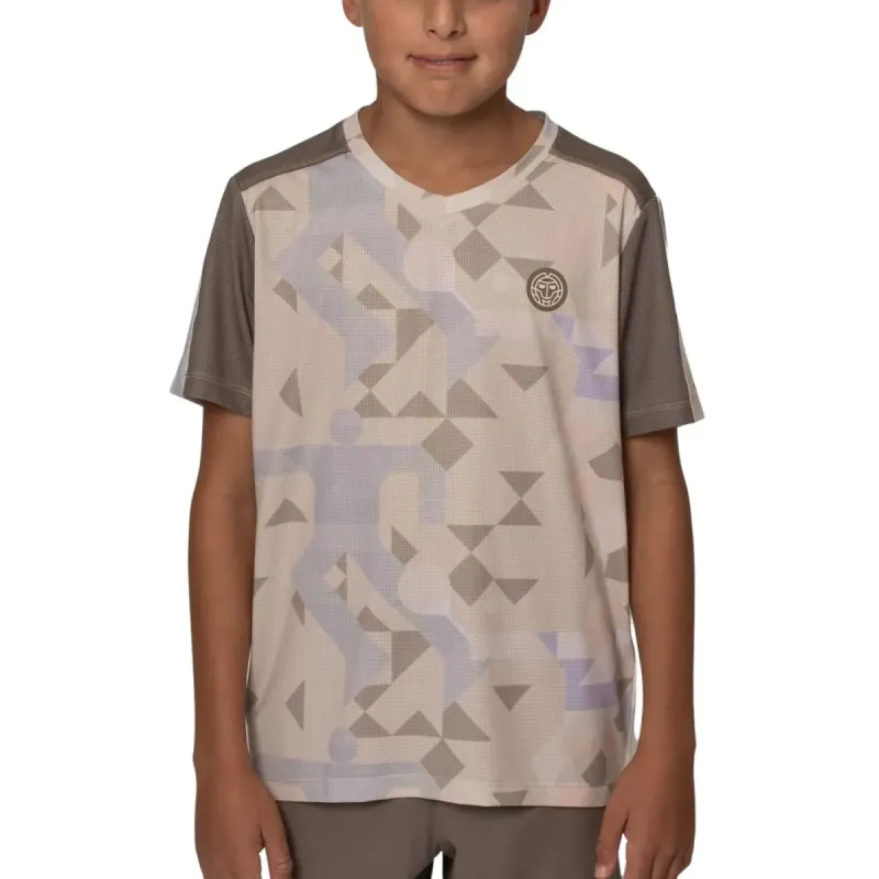Camiseta Bidi Badu Paris Bege Marrom Júnior